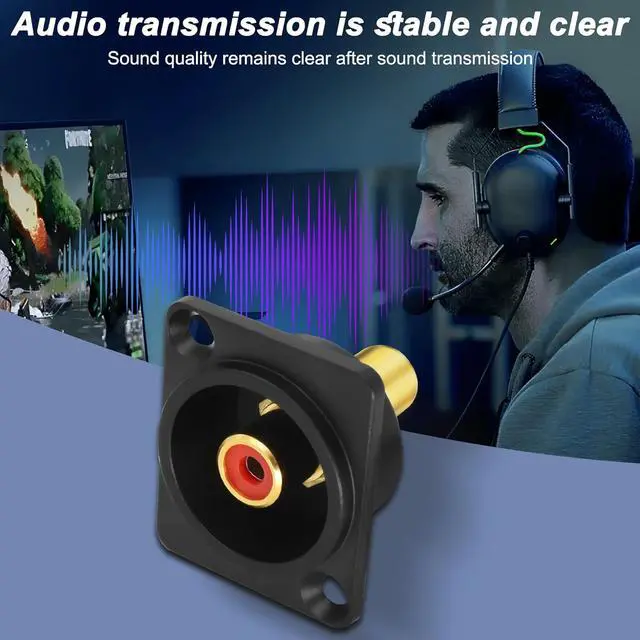 Alt view image 3 of 7 - D-Type RCA Panel Mount Adapter Terminal 3 Color RCA Female to Female AV Chassis Socket Connector for TV Audio Video Speaker Amplifier (3PCS)