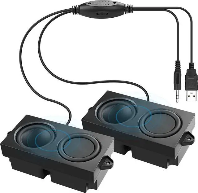 Main image of Computer Speakers for Desktop PC Laptop, Mini PC Computer Speaker USB Powered 3.5mm AUX Jack Input with Volume Control, HiFi Stereo PC Loudspeaker for Desktop Tablet (Black, 1.2M)
