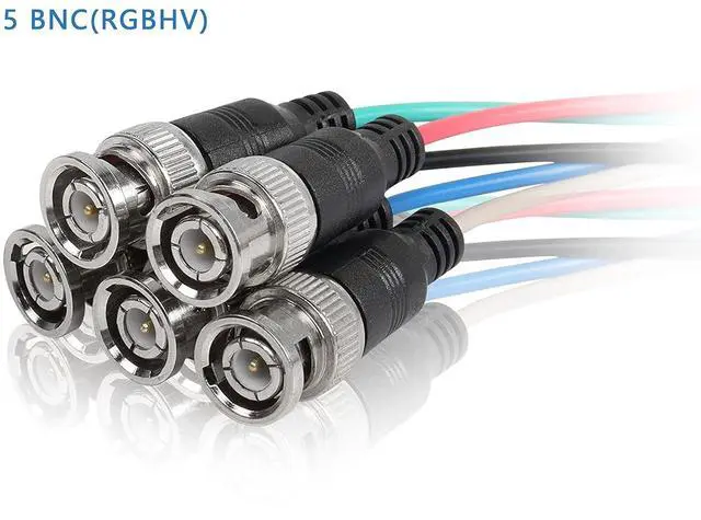 Alt view image 7 of 7 - VGA to BNC Adapter Cable, HD15 VGA to 5 BNC RGBHV Male Coaxial High Resolution for HDTV Monitor Cable (Black)