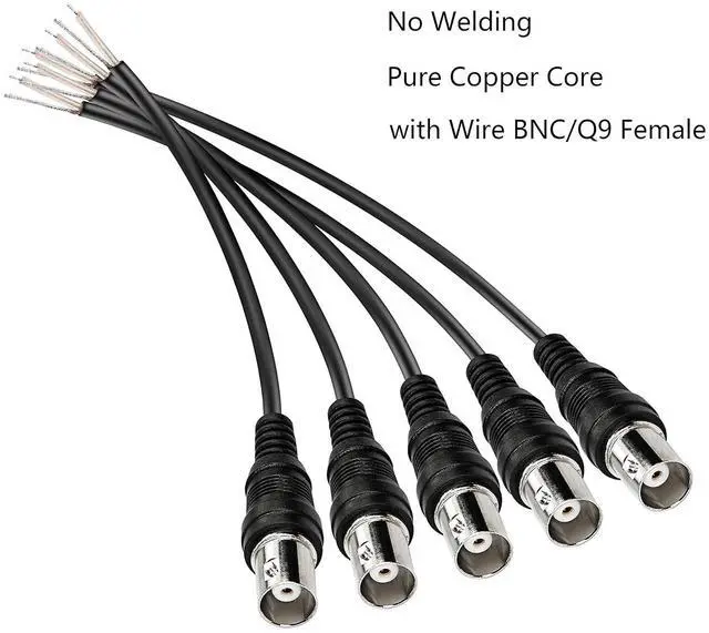 Alt view image 6 of 7 - BNC Pigtail Cable Bare Wire, Female Coaxial Connector Extension Plug with Open End Wire for CCTV Camera Terminal Adapter (5pcs)