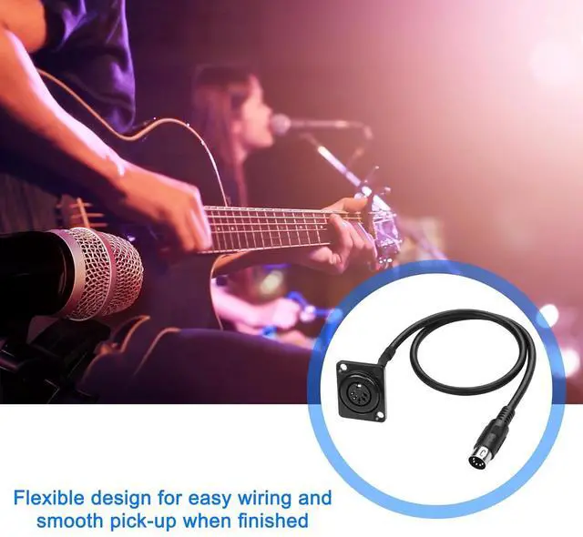 Alt view image 7 of 7 - D-Type DIN 5PIN MIDI Cable Female to Male Extension Cord Panel Mount 5 PIN Female Audio Adapter Cable for Keyboard Synthesizer, Organ, Electric Piano, MIDI Guitar (53CM)