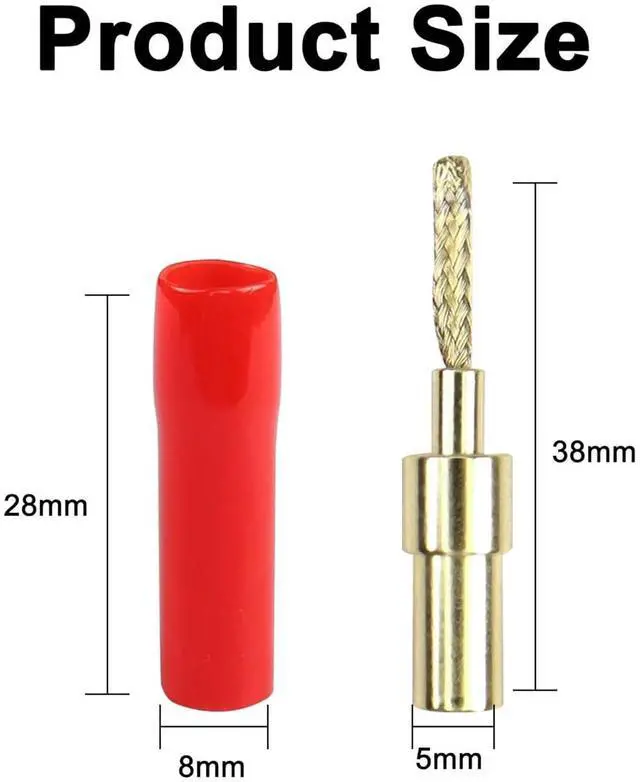 Alt view image 3 of 7 - Flex Pin Banana Plugs Connector, Braided 2MM Banana Plug Wiring Plug Pin Gold-Plated Audio for Amplifier Speaker Wires Sound Systems(4 PCS)