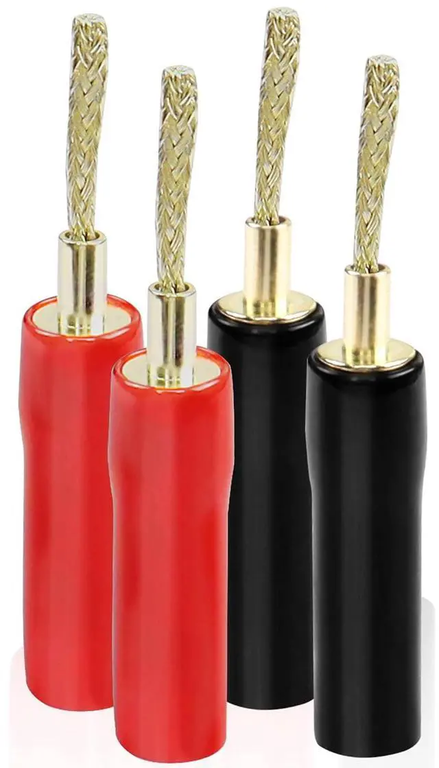 Main image of Flex Pin Banana Plugs Connector, Braided 2MM Banana Plug Wiring Plug Pin Gold-Plated Audio for Amplifier Speaker Wires Sound Systems(4 PCS)