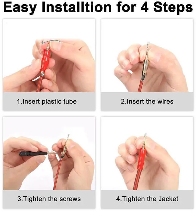 Alt view image 7 of 7 - Flex Pin Banana Plugs Connector, Braided 2MM Banana Plug Wiring Plug Pin Gold-Plated Audio for Amplifier Speaker Wires Sound Systems(4 PCS)