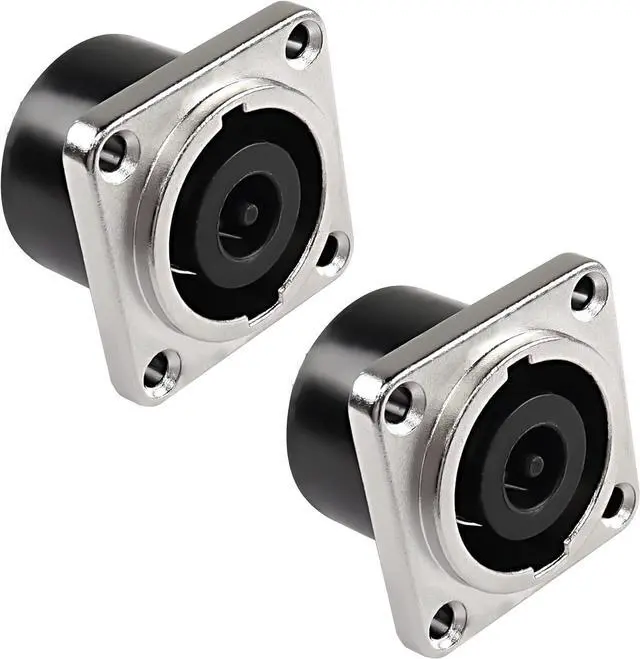 Main image of NL8MPR Speakon Panel Mount Socket Connector 8 Pole Female Audio Speakon Square Jack D-Type Silver-Plated Twist Lock Adapter for NL8FC, NL8FX, NLT8X, NL8FC, NL8FX (2PCS)