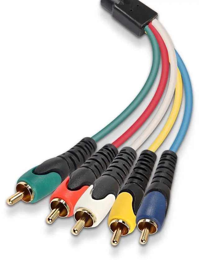 Alt view image 7 of 7 - 5-RCA Male RGB Component Audio Video Cable,5-RCA Male to 5RCA Male Gold Plated Cable for DVD,TV/HDTV, VCR's, CD Players VCR, Camcorder, Projector(1.5M)