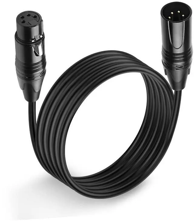 Main image of XLR 4 Pin Male to Female Power Supply Cable - Balanced Extension Patch for DSLR Camera Monitor - Black, 1.8M