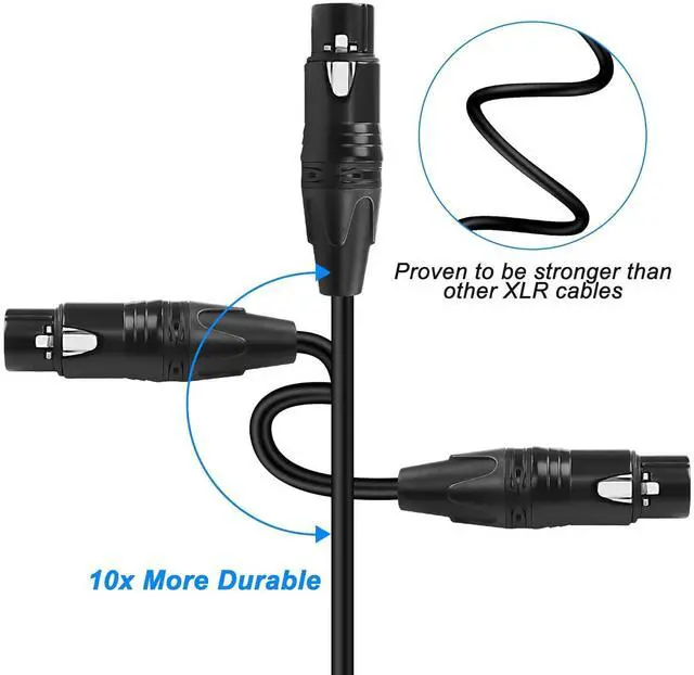 Alt view image 4 of 7 - XLR 4 Pin Male to Female Power Supply Cable - Balanced Extension Patch for DSLR Camera Monitor - Black, 1.8M