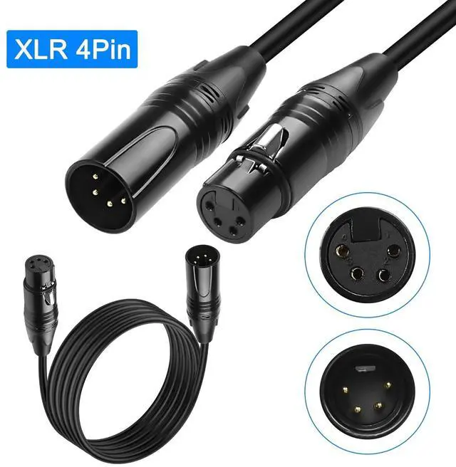 Alt view image 6 of 7 - XLR 4 Pin Male to Female Power Supply Cable - Balanced Extension Patch for DSLR Camera Monitor - Black, 1.8M