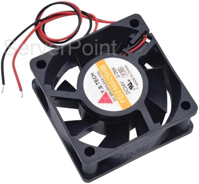 Alt view image 2 of 2 - FD246025HB Square Server Cooler Fan Two Pins For Y.S TECH DC 24V 0.09A 60x60x25mm Fan no