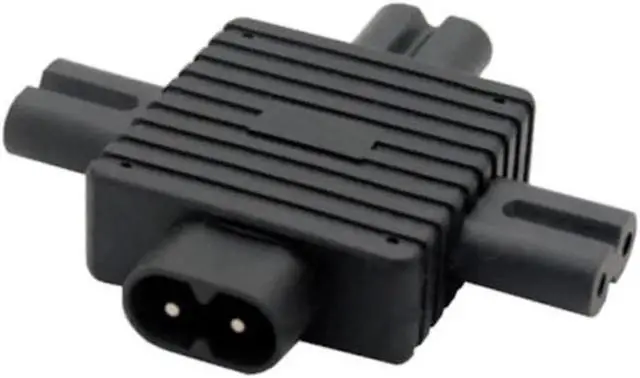 Alt view image 2 of 3 - DZ IEC 320 Figure 8 C8 Male to 3X Female C7 Splitter Power Adapter for Power Supply 1 in 3 out