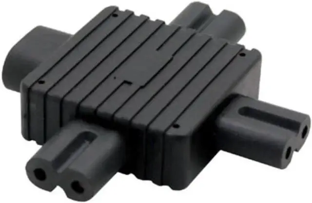 Alt view image 3 of 3 - DZ IEC 320 Figure 8 C8 Male to 3X Female C7 Splitter Power Adapter for Power Supply 1 in 3 out
