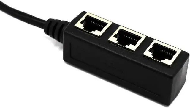 Alt view image 2 of 2 - RJ45 Splitter Ethernet Network RJ45 1 Male to 3 Female Connector Adapter Networking Extension Cable Adapter Network Plug