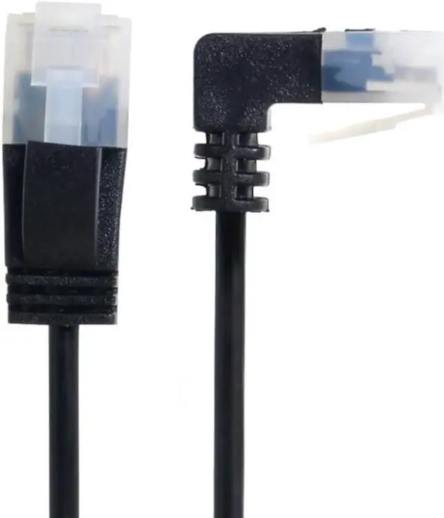 Alt view image 3 of 3 - Ultra Slim Cat6 Ethernet Cable RJ45 Down Angled to Straight UTP Network Cable
