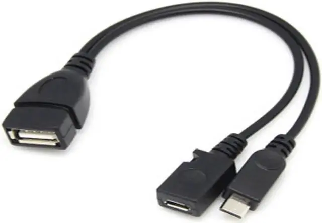 Alt view image 3 of 3 - 1pc 2 In 1 OTG Micro USB Host Power Y Splitter USB Adapter To Micro 5 Pin Male Female Cable