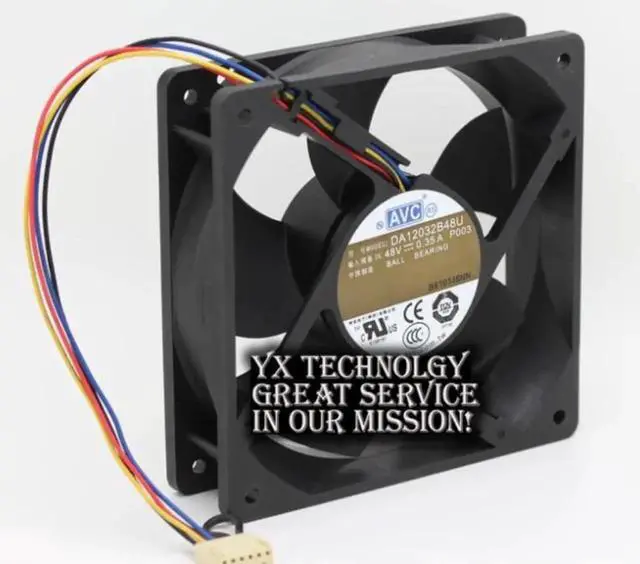 Alt view image 2 of 3 - The DA12032B48U 120mm 12032 48V 0.35A double ball bearing cooling fan for AVC 120*120*32mm