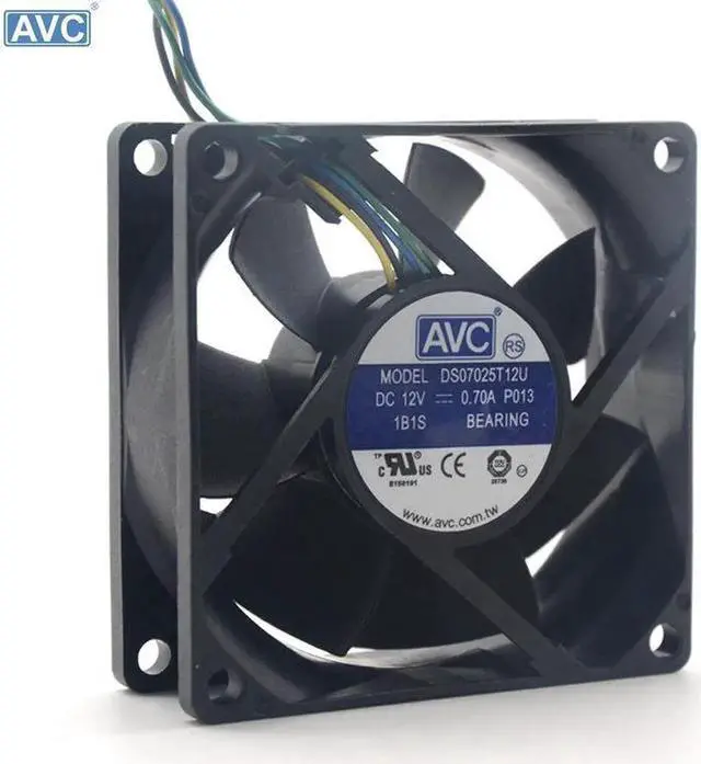 Alt view image 2 of 4 - For AVC DS07025T12U 70mm 7025 DC 12V 0.7A 4 -pin PWM cpu pc case cooling fan