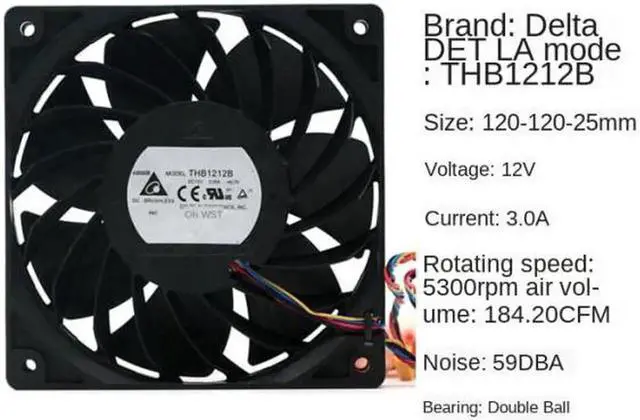 Alt view image 4 of 4 - With Speed Regulation Controller up to 12CM Ultra-Violent Large Air Volume Server Cabinet Cooling Wind Fan 12V 120mm Fan