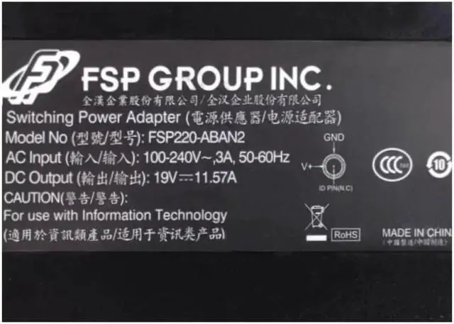 Alt view image 2 of 2 - FSP FSP220-ABAN2 19V 11.57A 220W 7.4x5.0mm AC Switching Power Adapter For FSP220-ABAN1 200W Laptop Power Supply Charger