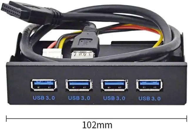 Main image of Motherboard 20Pin Connector Cable for 3.5" Floppy Bay to USB 3.0 HUB 4 Ports Front Panel