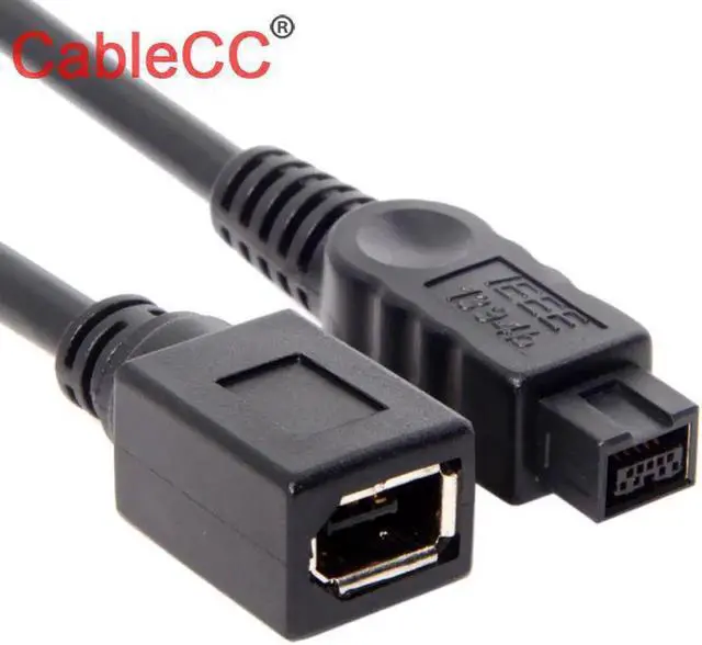 Alt view image 3 of 3 - Black Color IEEE 1394 6PIN Female to 1394b 9PIN male Firewire 400 TO 800 Cable 10cm