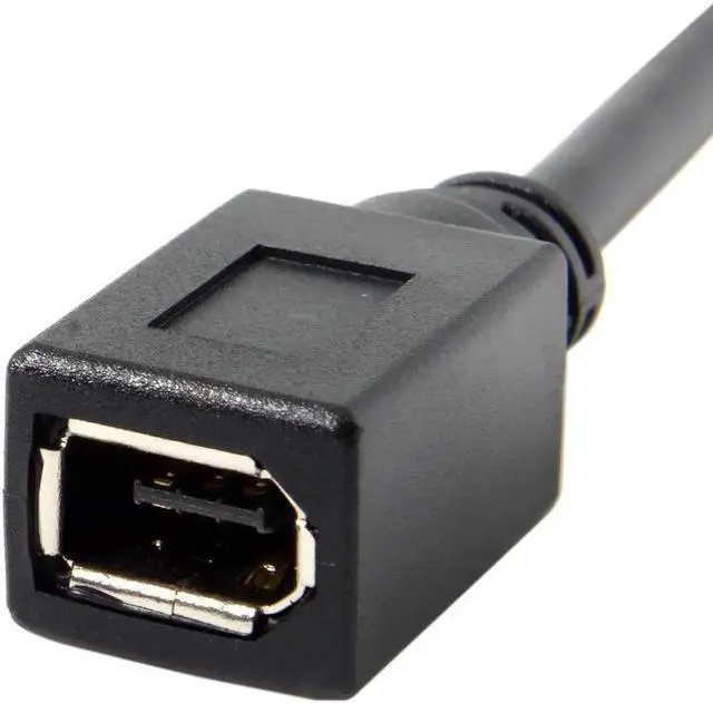 Alt view image 2 of 3 - Black Color IEEE 1394 6PIN Female to 1394b 9PIN male Firewire 400 TO 800 Cable 10cm