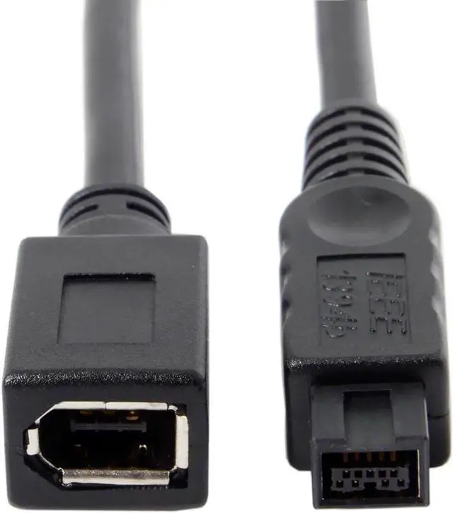 Main image of Black Color IEEE 1394 6PIN Female to 1394b 9PIN male Firewire 400 TO 800 Cable 10cm