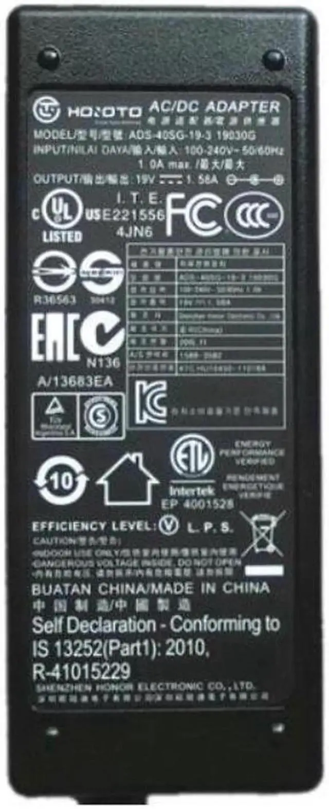 Main image of 19V 1.58A ADS-40SG-19-3 APD DA-30D19 AC Power Adapter For ACER S220HQL S190WL LED Monitor Laptop Power Supply Charger