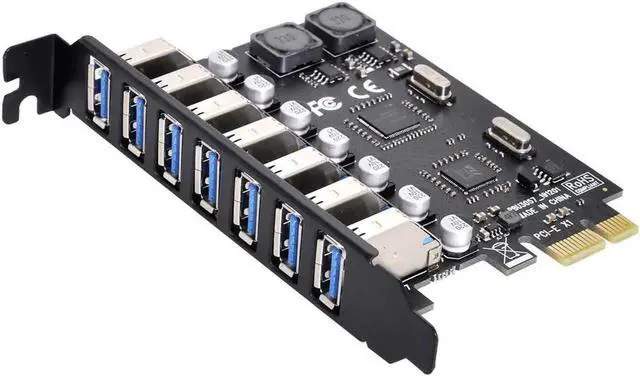 Main image of PCI-E to 7 Ports USB 3.0 HUB PCI Express Expansion Card Adapter 5Gbps for Motherboard