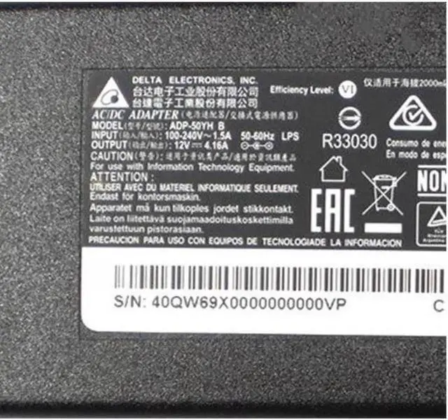 Alt view image 2 of 2 - 12V 4.16A 50W DELTA ADP-50YH B Power Supply AC Adapter For ELO ET1093L ET1517L ET1723L LCD Touch Screen Monitor Charger