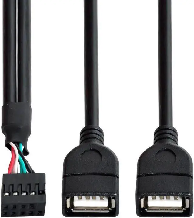 Main image of 50cm 10 Pin Motherboard Female Header to Dual USB 2.0 Female Adapter Cable