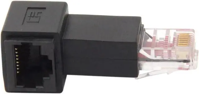 Alt view image 3 of 3 - Cable Right Angled 90 Degree 8P8C FTP STP UTP Cat 5e Male to Female Lan Ethernet Network Extension Adapter