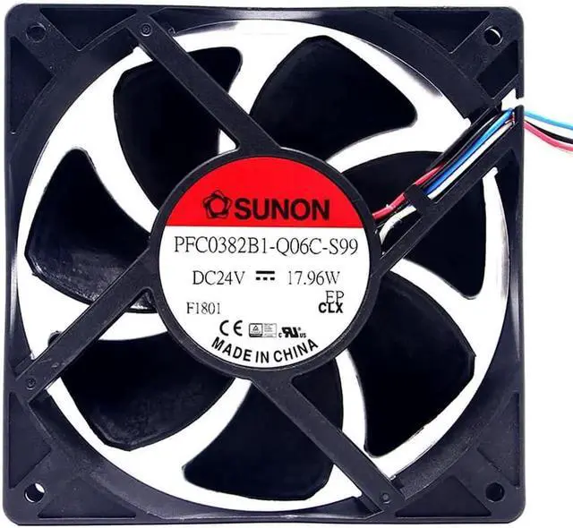Main image of for Sunon PFC0382B1-Q06C-S99 12038 120mm 12cm High Speed 24V Cooling Fan,120X120X38mm 17.96W 4200RPM