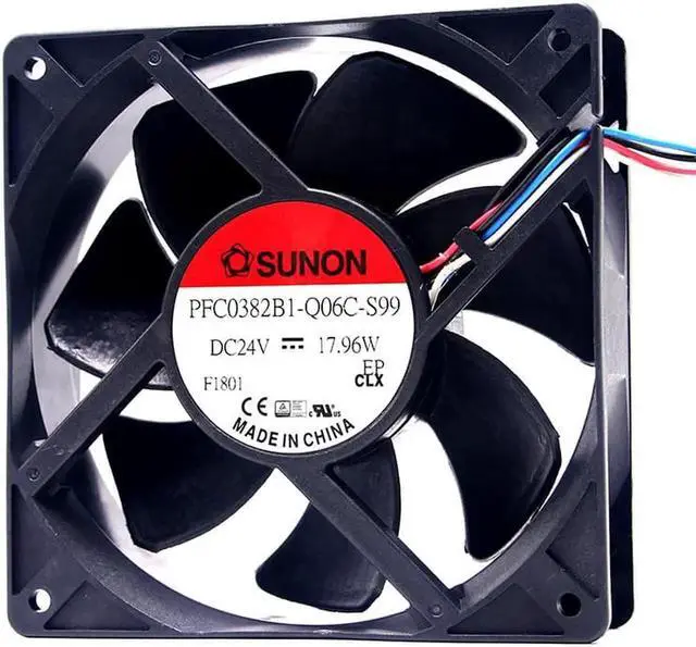 Alt view image 2 of 3 - for Sunon PFC0382B1-Q06C-S99 12038 120mm 12cm High Speed 24V Cooling Fan,120X120X38mm 17.96W 4200RPM