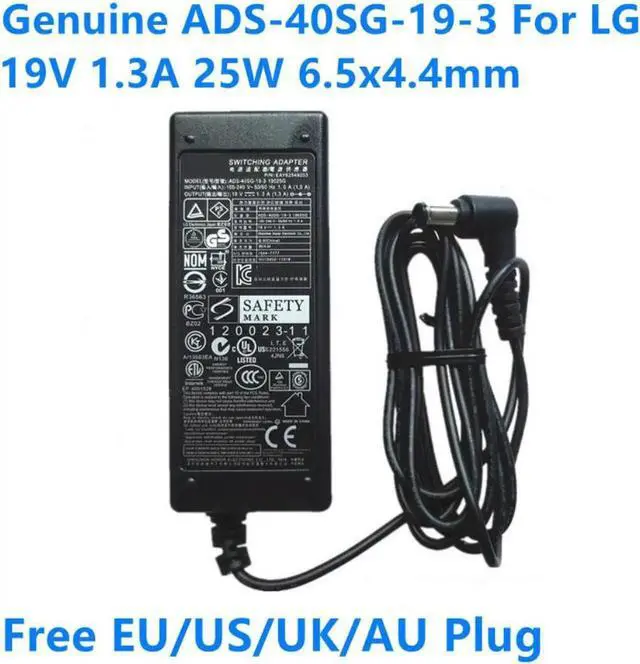 Main image of 19V 1.3A 25W 6.5x4.4mm ADS-40SG-19-3 19025G AC Adapter For LG ADS-40FSG-19 EAY62768606 EAY62549201 Power Supply Charger