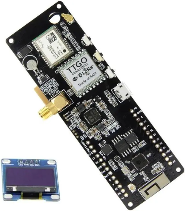 Alt view image 3 of 6 - V1.1,soporte de batería con OLED, V1.1,ESP32,433/868/915 Mhz, WiFi, Bluetooth, ESP32, GPS, NEO-6M,SMA923(915Mhz OLED)
