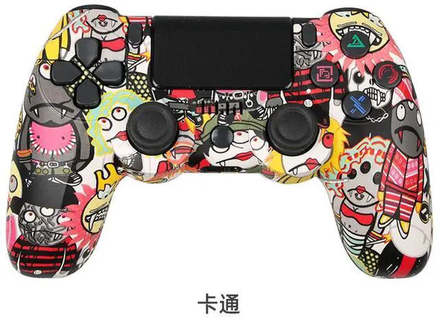 Main image of P4 wireless Bluetooth game controller with six-axis dual vibration function, 4th generation, with light stripController Cartoon drawing