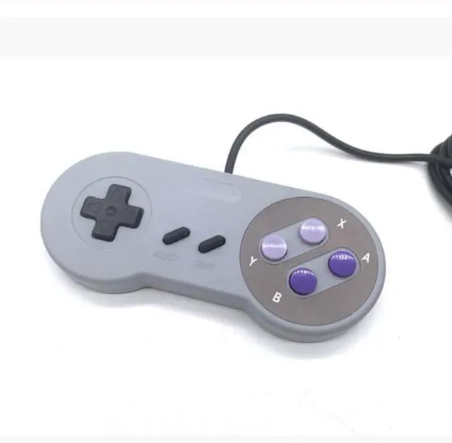 Main image of Supegamecontroller.SNES console interface.  old-fashioned controller. Purple button