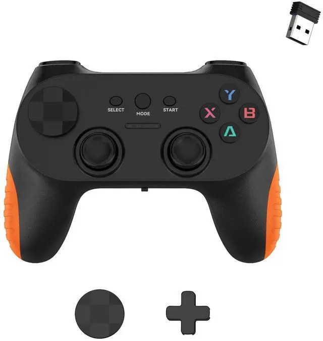 Main image of New 2.4G wireless game controller-pctvboxTV computergame controller-PS3 TV box game controller Black + Orange