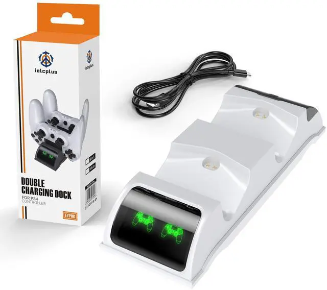 Main image of Ps4 game controller charger base chargerforPs4controllerdual chargers white