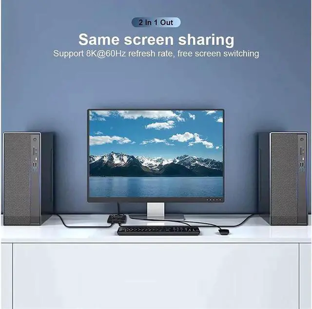 Alt view image 2 of 7 - USB-C USB3.1 Type-C 8K Switch Bi-Direction Adapter 8K@30Hz 4K@120Hz Power Delivery 100w 10Gbps Data Transfer Multi-Function Splitter Converter Cable for Multiple USB-C Sources and Displays