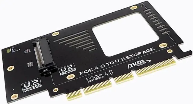 Main image of PCIe X4 x16 to U.2 NVMe Adapter Card 32Gbps/64Gbps High Speed Expansion Support U.2 SSD Compatible with PCIe X4 X8 X16 Slots (PCIE 4.0 X16 Card)