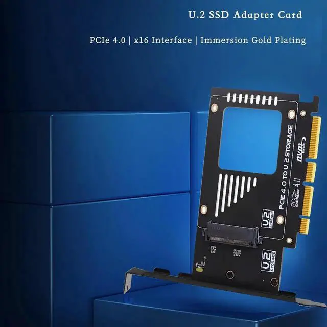 Alt view image 4 of 5 - PCIe X4 x16 to U.2 NVMe Adapter Card 32Gbps/64Gbps High Speed Expansion Support U.2 SSD Compatible with PCIe X4 X8 X16 Slots (PCIE 4.0 X16 Card)