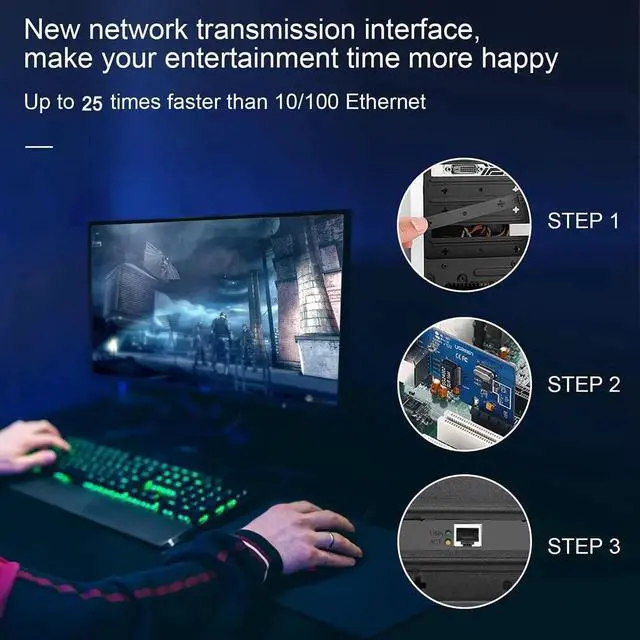 Alt view image 7 of 7 - Dual-Port 2.5G PCIe Network Card +2pcs Cat8 Ethernet Cable