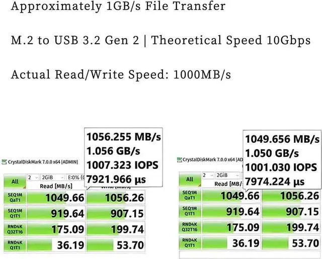Alt view image 6 of 6 - NVMe SSD Adapter Board UR108 M.2 to USB 3.2 Gen2 Converter, 10Gbps Transfer Speed, RTL9210CN Controller, Wide System Compatibility, Plug and Play