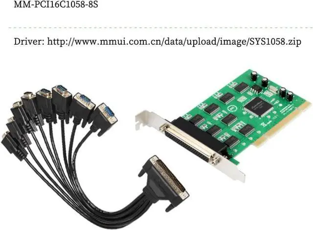 Alt view image 2 of 6 - MM-PCI16C1058-8S PCI to 8-Port RS232 Serial Adapter Card 926.1Kbps Desktop COM Port with 1 to 8 DB9 Serial Cable Support PCIIRQ Sharing