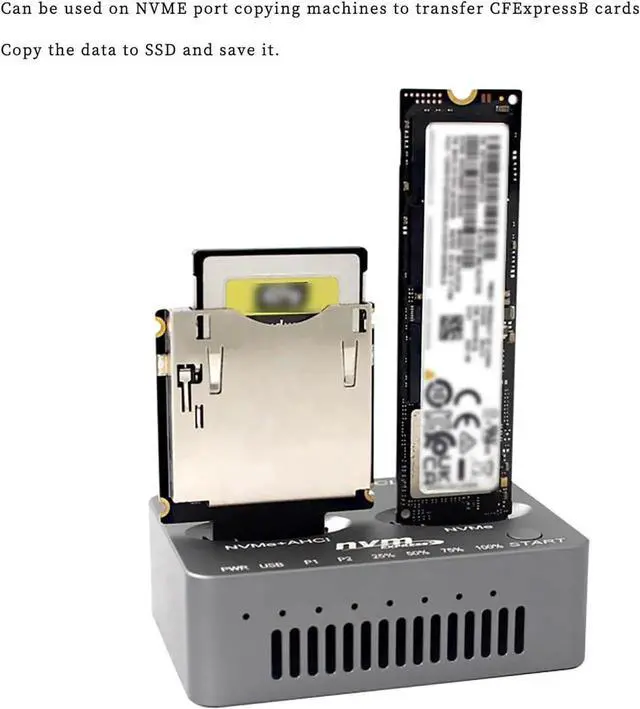 Alt view image 2 of 7 - PH418B CFexpress Type-B to M.2 M-Key NVMe Adapter Card Support PCIe4.0 X2 Interface for Camera Card Testing and Data Transfer