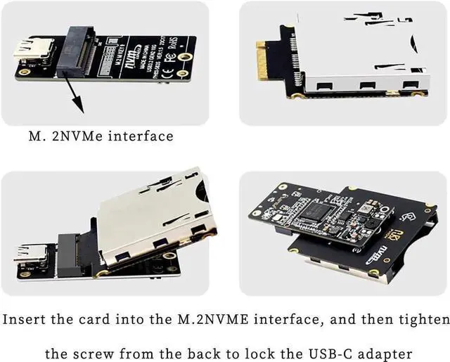 Alt view image 6 of 7 - PH418B CFexpress Type-B to M.2 M-Key NVMe Adapter Card Support PCIe4.0 X2 Interface for Camera Card Testing and Data Transfer