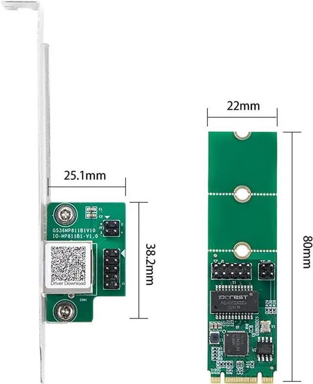 Alt view image 4 of 7 - IO-M2F225-GLAN 2.5G Single-Port Ethernet Net Work Card I225 Chipset, M.2 B+M Key to RJ45 Adapter, for Desktop Gaming & Workstation Use