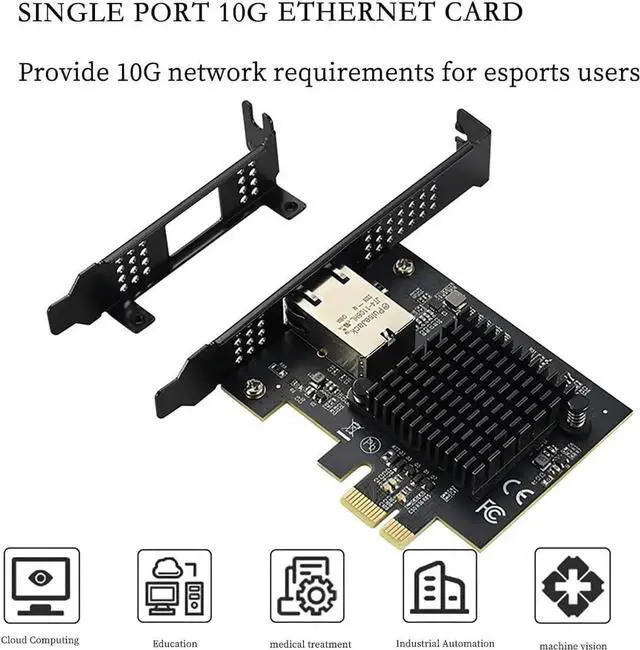 Alt view image 7 of 7 - PCIe 4.0 x1 to 10Gbps Single-Port Ethernet Network Adapter AQC113 Chipset, RJ45 10GBase-T, High-Speed NIC for Server/Desktop/NAS